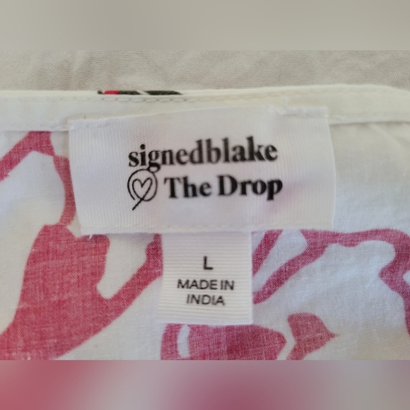 The Drop White Floral Print Knot-Front Cropped Top by @signedblake | L - Picture 5 of 7